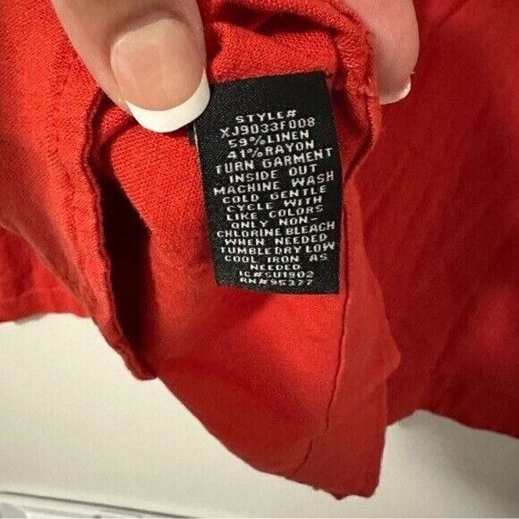 Sanctuary Red Tigerlily Linen Button Blaze Women’s Size Medium NWT - Picture 10 of 11